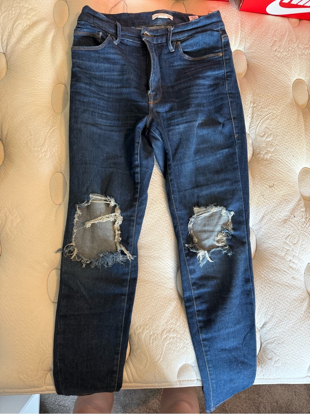 Dark Blue Distressed Women’s Jeans